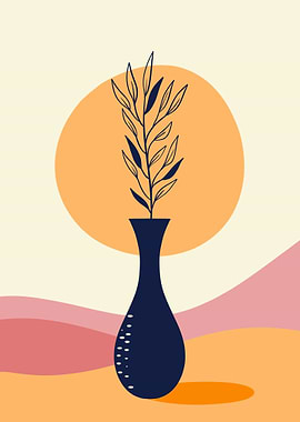 Vase with Flowers painted