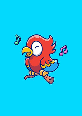 Cute Parrot Bird Singing
