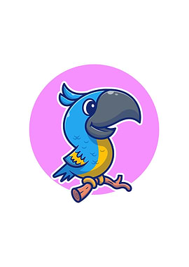 Cute Toucan Bird on Branch