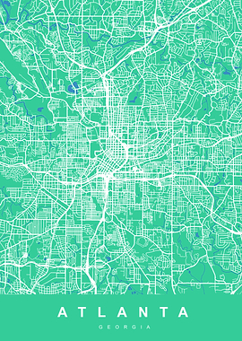 ATLANTA Map GEORGIA USA
