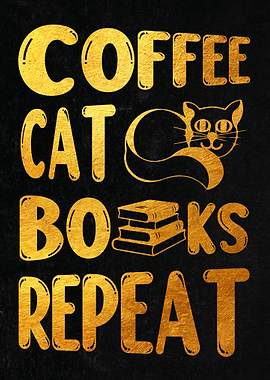 Coffee Cat Books Repeat