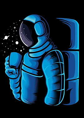 Astronaut Drinking Coffee
