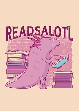 Axolotl reading books