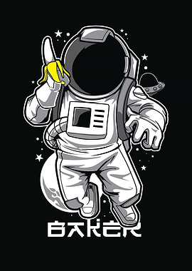 astronaut and banana