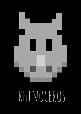 pixel rhino animal