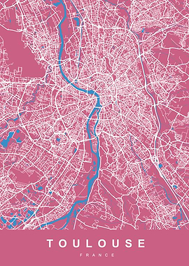 TOULOUSE Map FRANCE