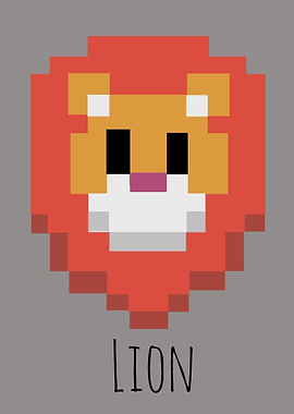lion pixel animal