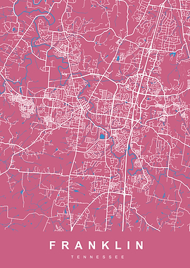 FRANKLIN Map TENNESSEE USA