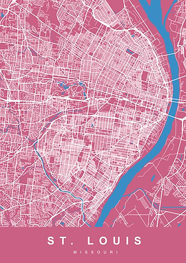 ST LOUIS Map MISSOURI USA
