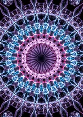 Pink and blue mandala