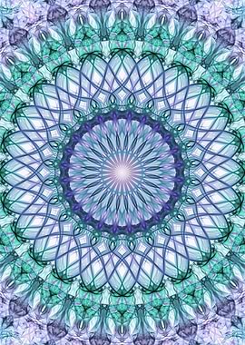 Green and violet mandala