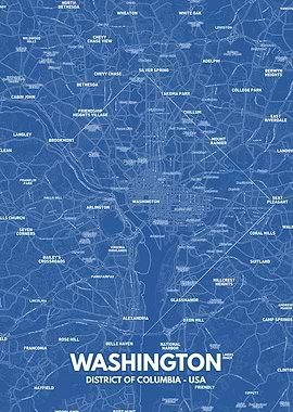 Washington city map poster