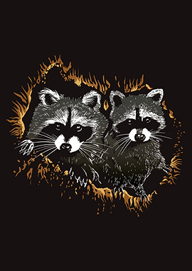 Realistic raccoon animals