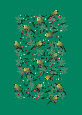 White Eye Bird Pattern