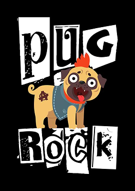 Pug Rock Punk Dog