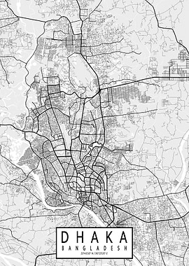 Dhaka City Map Light