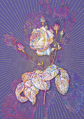 Cabbage Rose Mosaic Floral