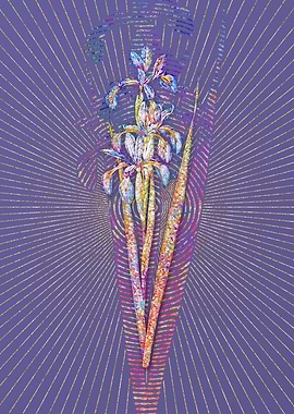 Blue Iris Mosaic Botanical