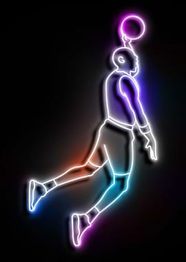 basketballers neon art