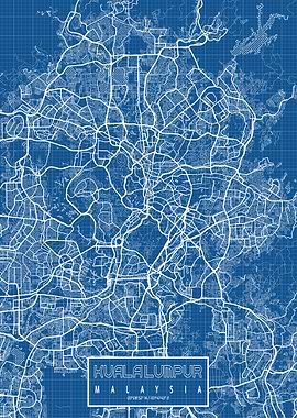 Kuala Lumpur Map Blueprint