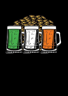 Irish beer with gold