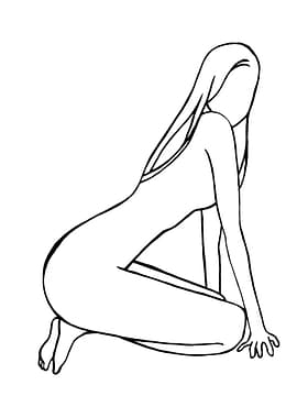 One Line Art Woman