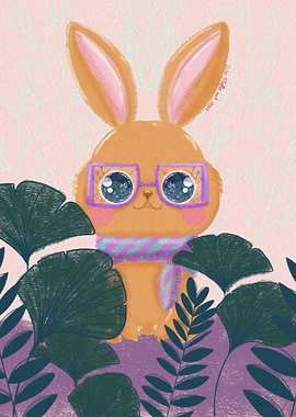 Rabbit with violet glasse