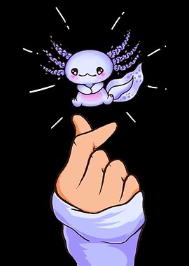 Kpop Finger Heart Axolotl