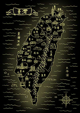 Taiwan Glowing Map