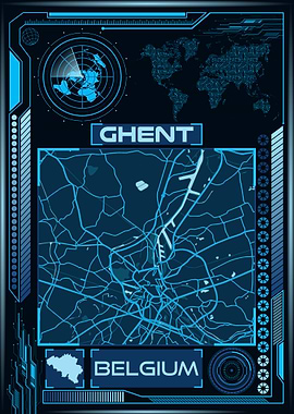 GHENT MAP BELGIUM