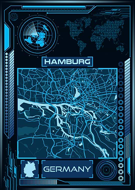 HAMBURG MAP GERMANY