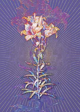 Fire Lily Mosaic Botanical