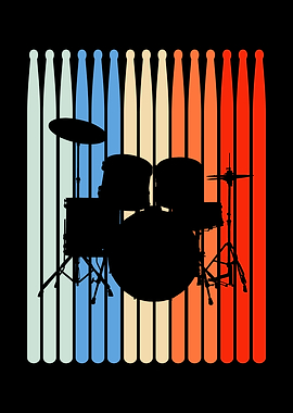 Drum Set Percussion retro