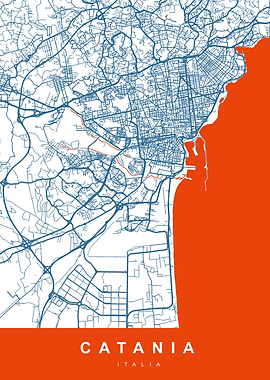 CATANIA Map ITALY