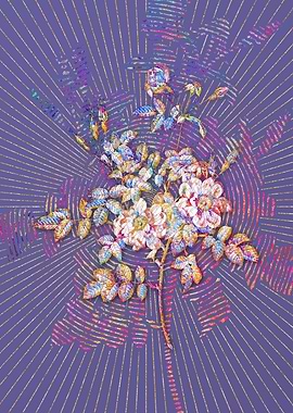 Pink Rosebush Bloom Mosaic