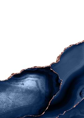 Navy Rose Gold Agate 22