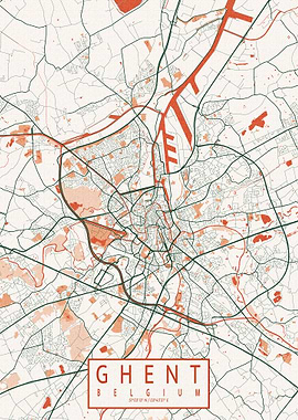 Ghent City Map Bohemian