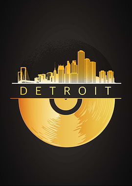 Detroit City Skyline