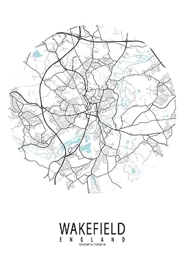 Wakefield City Map Circle