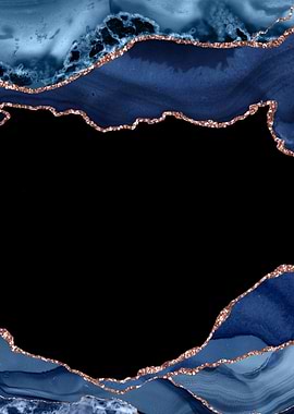 Navy Rose Gold Agate 18