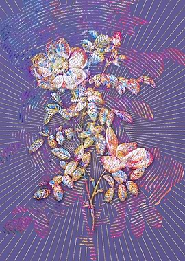 Red Sweetbriar Rose Mosaic