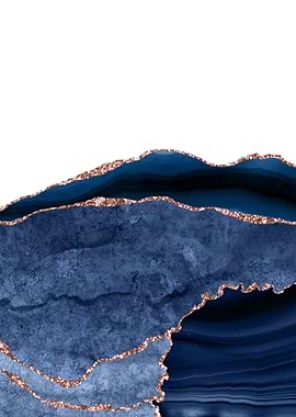 Navy Rose Gold Agate 24