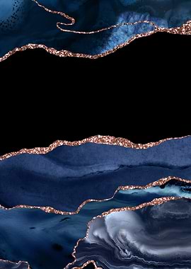 Navy Rose Gold Agate 16