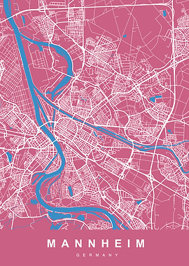 MANNHEIM Map GERMANY