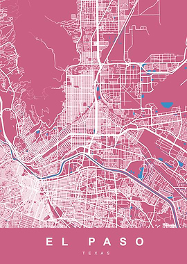 EL PASO Map TEXAS USA