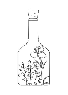 Bottle with botanical
