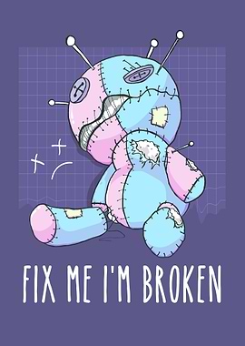 Pastel Goth Voodoo Doll