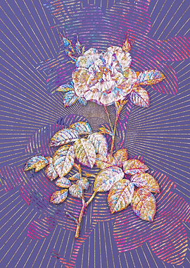 White Rose Mosaic Floral
