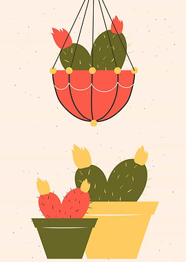 Cactuses tropical decor