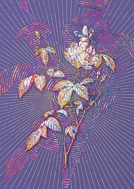 White Bengal Rose Mosaic